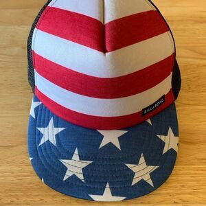 Billabong United States Flag Snap Back Hat Cap Adjustable OSFA NWOT Perfect